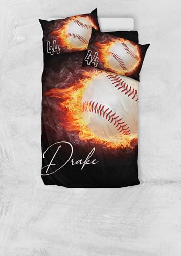Personalized Baseball Duvet Cover Set for Boys