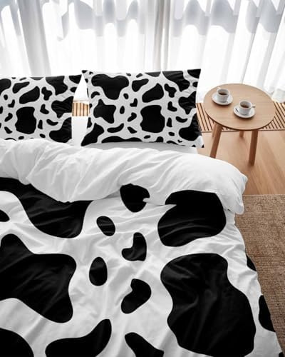 LooPoP Cow Print Duvet Cover Set 3 Piece