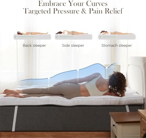 Decroom 3 Inch Queen Mattress Topper for Back Pain Relief