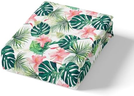 Feelyou Floral Palm Tree Print Twin Sheet Set