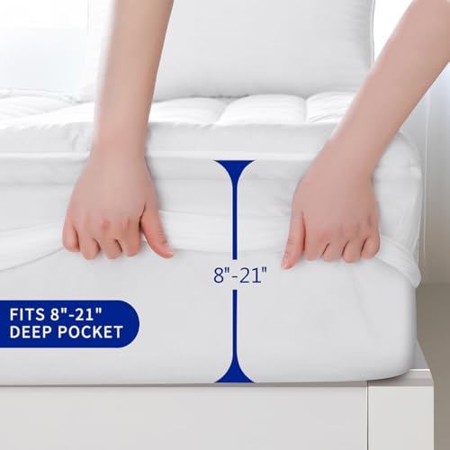 GERHOME Queen Mattress Pad Cover with Deep Pocket and Quilting