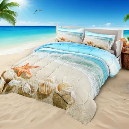 Bedbay California King Comforter Set 3 Pcs Beach Theme