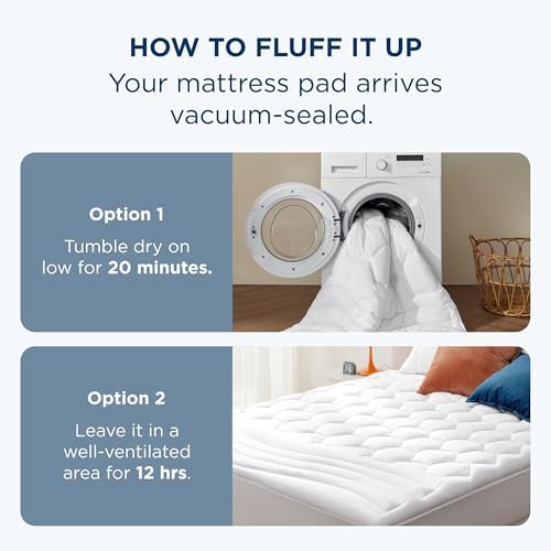 Bedsure King Mattress Pad - Quilted 78x80 Inches Protector