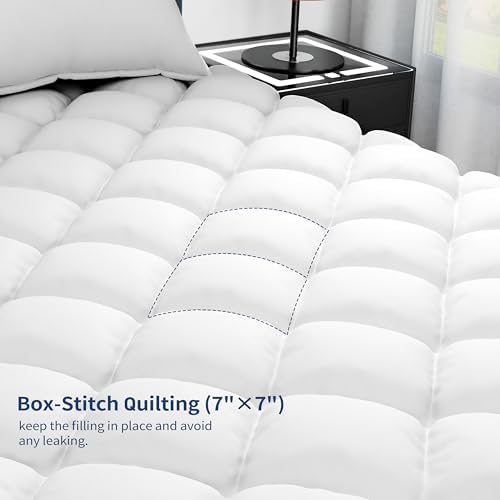 Sunflower King Mattress Pad Breathable Cotton Cover with 18-22 Deep Pocket