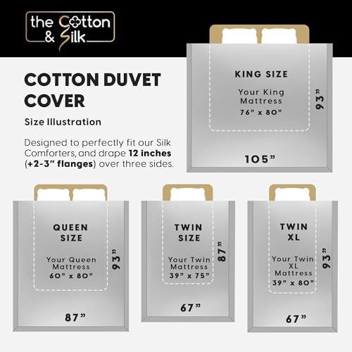 THE COTTON SILK Luxury Duvet Cover Set - Soft Breathable