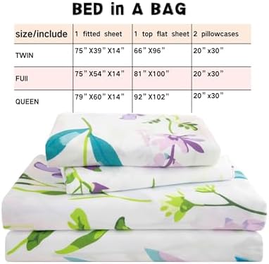SDY 4PCS Floral Sheet Set Full Size for Kids