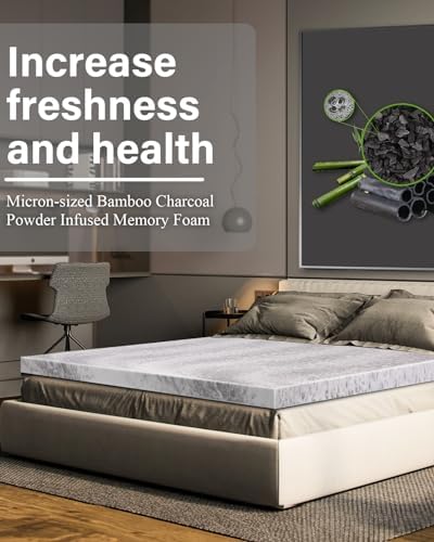 BedsPick Twin XL Memory Foam Mattress Topper 2 Inch
