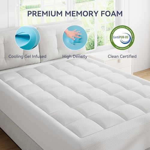 Elemuse 3 Inch Dual Layer Mattress Topper for Back Pain Relief 1