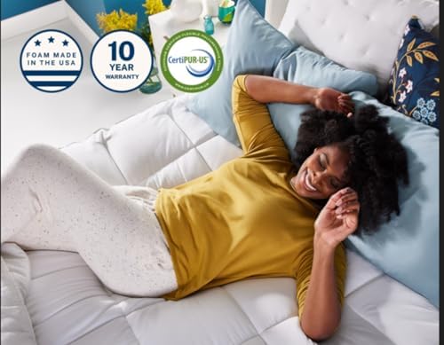 Sleep Innovations Dual Layer Memory Foam Mattress Topper Queen Size