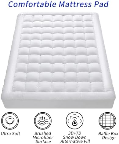GERHOME Queen Mattress Pad Cover with Deep Pocket and Quilting