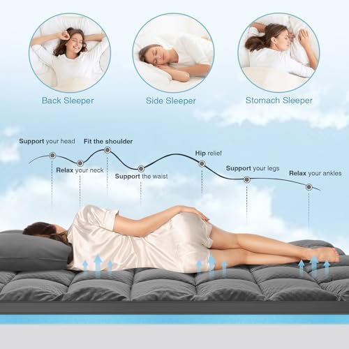 OLANLY Dual-Layer Queen Mattress Topper 4 Inch
