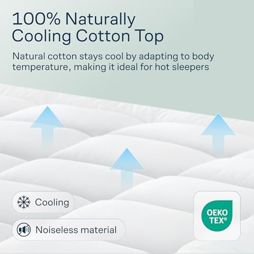 Cloud-Like Full Mattress Topper - 100 Cotton for Back Pain Relief