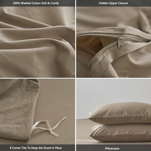 MooMee King Duvet Cover Set in Mocha Brown