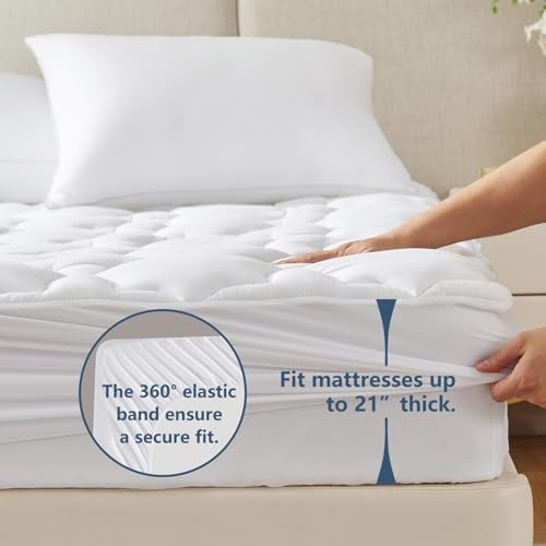 CozyLux Cotton Mattress Pad With Deep Pocket