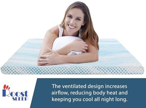 ROOST SLEEP Cool Cloud 3 Inch Gel Memory Foam Mattress Topper