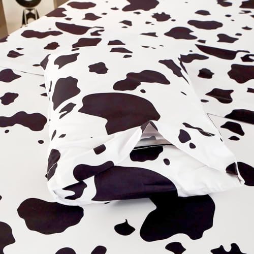 SDY 3PCS Cow Print Fitted Sheet Set Queen Size