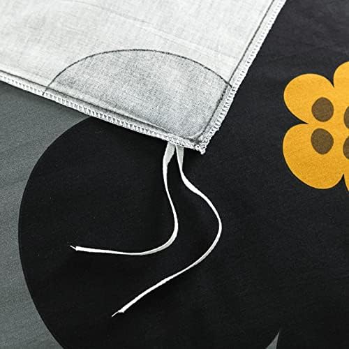 YuHeGuoJi Black Floral Duvet Cover Set