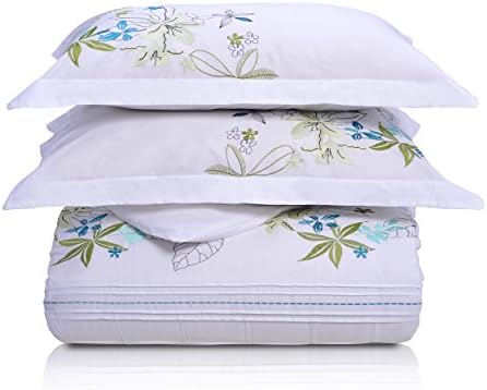 Superior Embroidered Cotton Duvet Cover Set KingCalifornia King 1