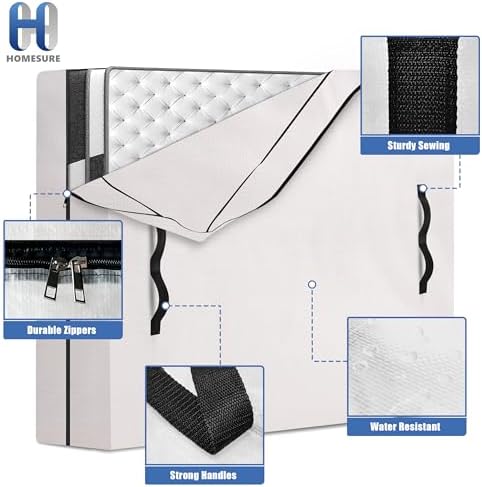 HOMESURE Mattress Encasement with 8 Handles - Queen Size Heavy Duty