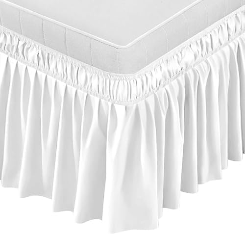 White Pure Cotton Wrap Around Bed Skirt Queen 60 X 80