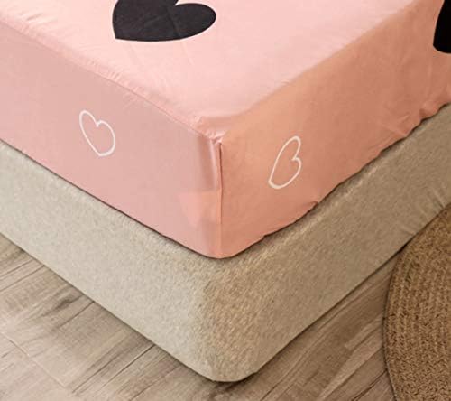 Girls Cute Heart Pattern Fitted Sheet Set Queen Size