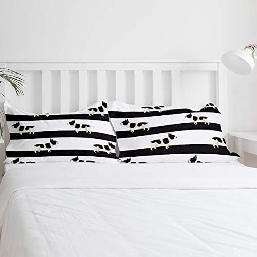 LooPoP 3PC Comforter Sets Black and White Stripe
