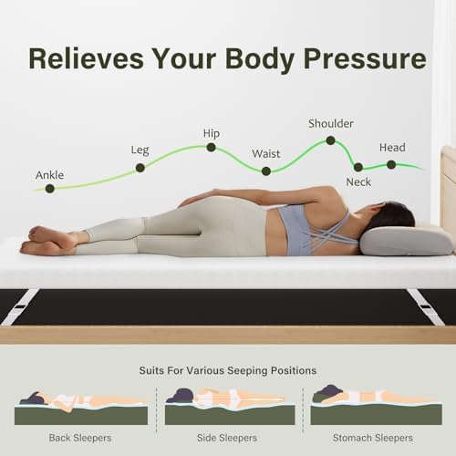 LazyCat 3 Inch Memory Foam Twin XL Mattress Topper