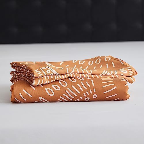 SimpleOpulence Boho Cooling Duvet Cover Set - King Size Rust