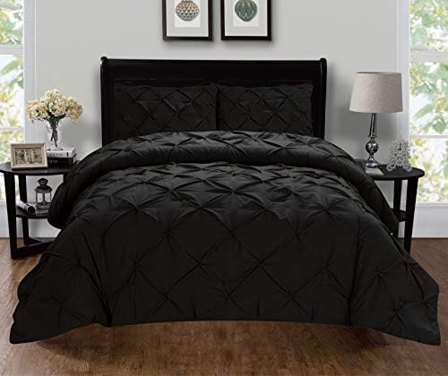 Elegant Comfort Luxury Super-Soft Duvet Cover Set KingCalifornia King Black