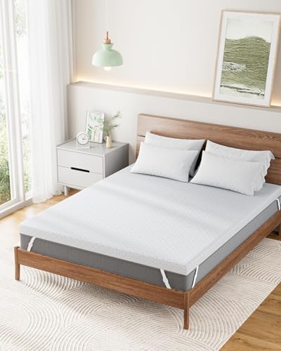 PERLECARE Queen Mattress Topper - 3 Inch Cooling Memory Foam Pad