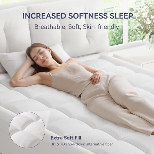 Elemuse 3 Inch Dual Layer Mattress Topper for Back Pain Relief 1