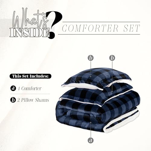 Elegant Comfort 3-Piece Buffalo Plaid Comforter Set
