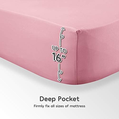 SLEEP ZONE Kids Queen Bed Sheet Set 4-Piece - Ballet Pink