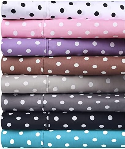 SUPERIOR Duvet Cover Set with Button Closure Aqua Polka Dot KingCalifornia King