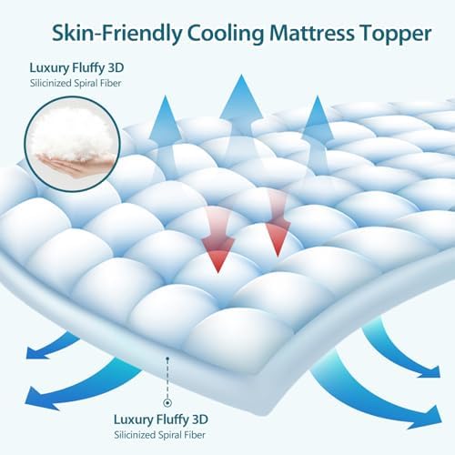 CYMULA Cooling Mattress Topper with 3D Snow Down Alternative Fill