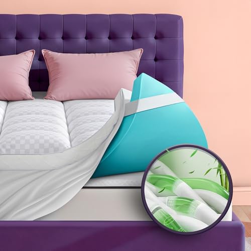 Biteany Dual Layer Mattress Topper for 4X Support and Pressure Relief