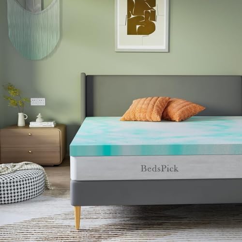 BedsPick 2 Inch Memory Foam Gel Cooling Mattress Topper Twin XL