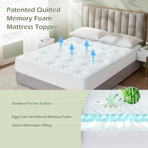 Hansleep Queen Mattress Toppers for Back Pain Relief