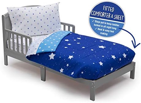 Delta Children 4 Piece Toddler Bedding Set Blue Stars