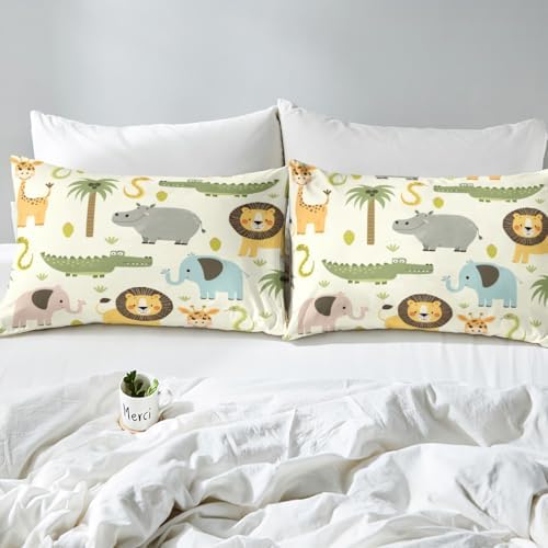 Feelyou Wild Animals Fitted Sheet Set for Kids