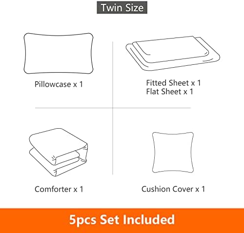 ZJian HOME 5-Piece Gaming Bedding Set Twin Size