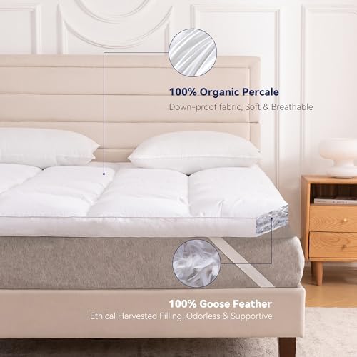 3 Inch Ultra Thick Feather Mattress Topper Queen Size