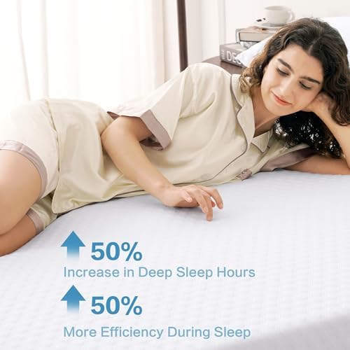 BEDHOURS Cooling Gel Memory Foam Mattress Topper Queen Size