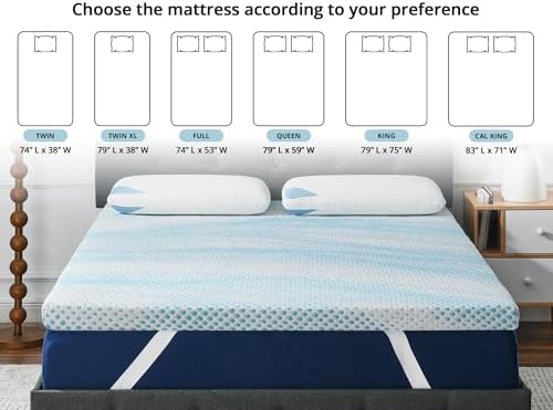 ROOST SLEEP Cool Cloud 3 Inch Gel Memory Foam Mattress Topper