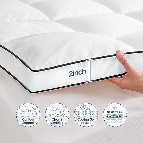 USKRIGE King Mattress Topper with 6D Down Alternative Fill