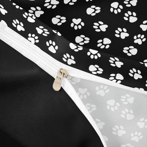 Homewish Dog Paw Print Twin Duvet Cover Set
