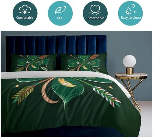 GAWEKIQE St Patricks Day Duvet Cover Set Queen Size