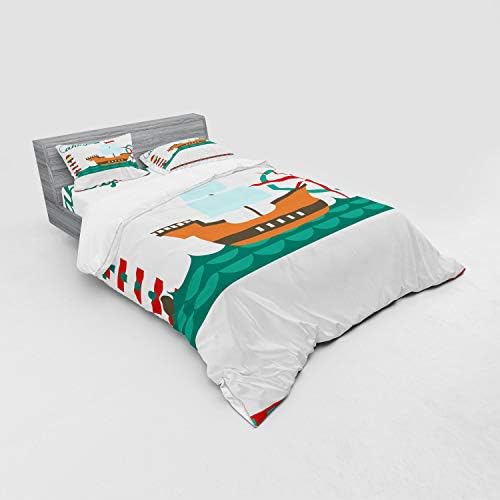 Ambesonne Ahoy Its a Boy Duvet Cover Set 4 Piece California King