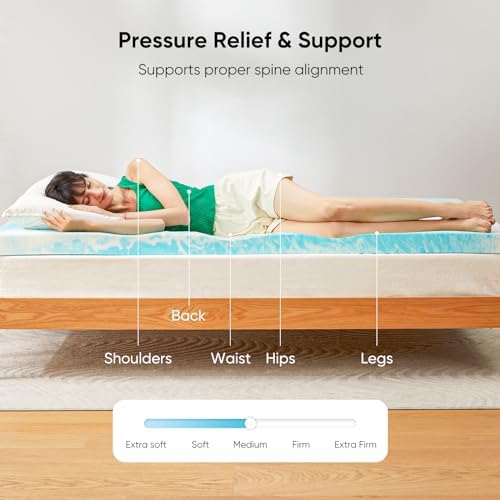 Marsail 3-inch Gel Memory Foam Mattress Toppers Queen