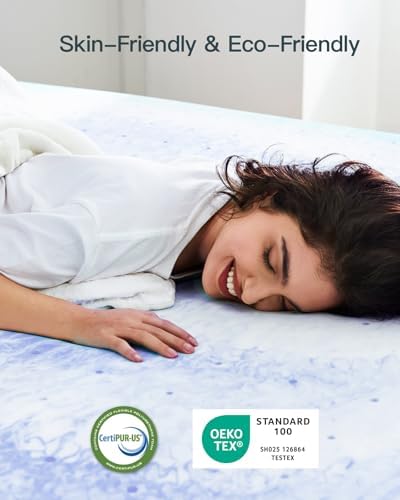 PERLECARE 3 Inch Twin XL Memory Foam Mattress Topper